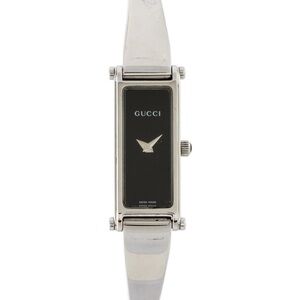 Gucci Black Dial Silver Band Watch 1500 series